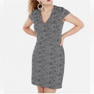 Express Cap Sleeve Herringbone Sheath Dress - M